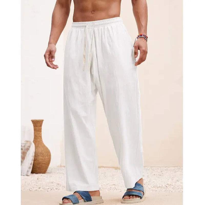 Beach Outfits Vacation Basic Woven Casual Surfing Seaside Beach Fit Linen Pants Beachwear