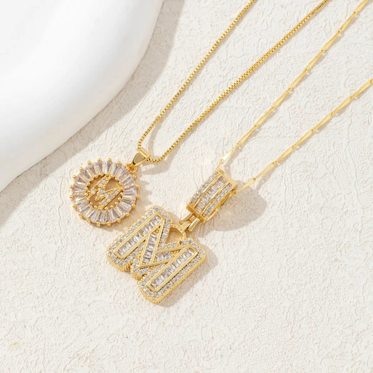 MINDEKA Jewelry 2 Pack Initial Letter Pendant Necklaces 14K Gold Plated Adjustable Chain 17-19'' for Women Valentine'S Day Anniversary Jewelry Set