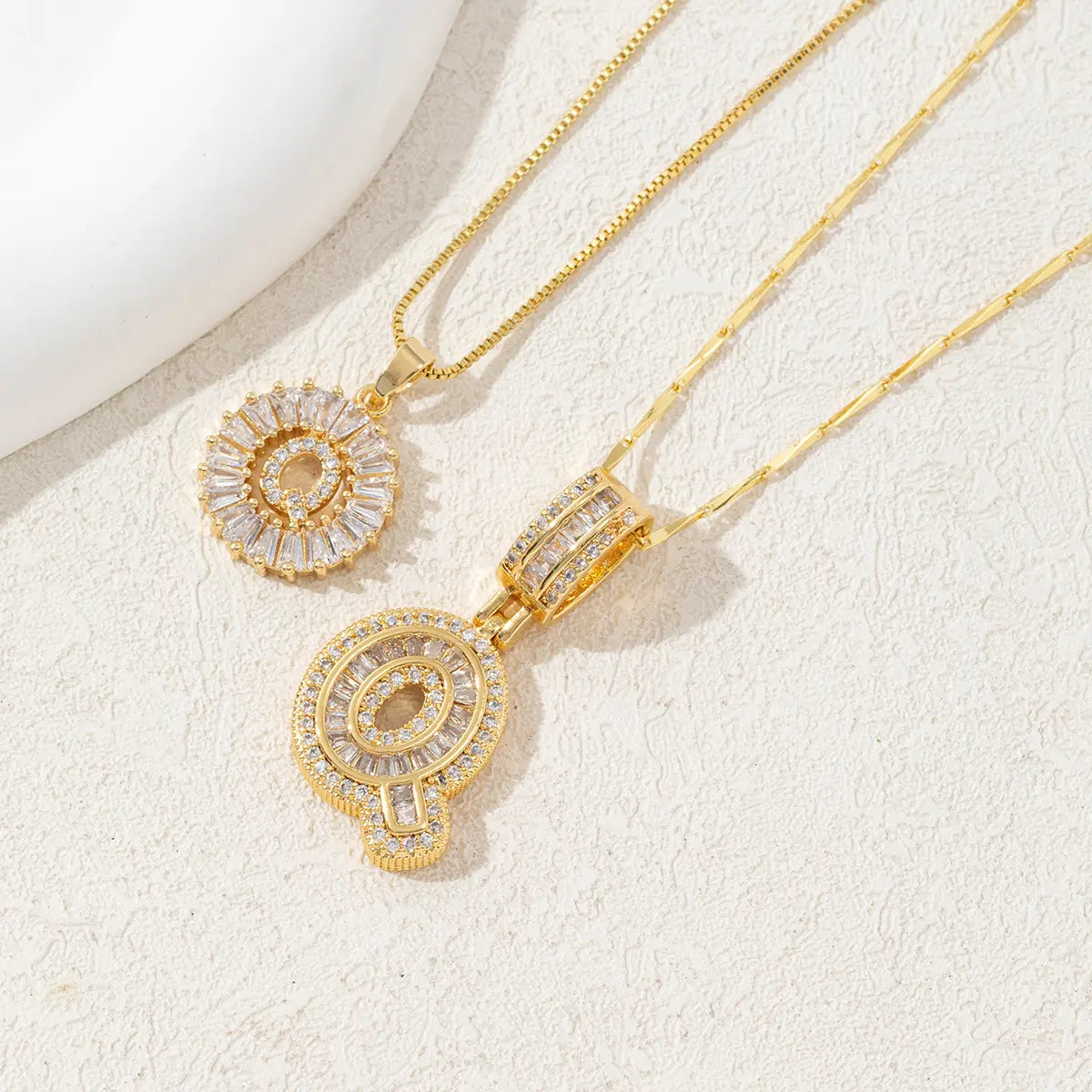 MINDEKA Jewelry 2 Pack Initial Letter Pendant Necklaces 14K Gold Plated Adjustable Chain 17-19'' for Women Valentine'S Day Anniversary Jewelry Set