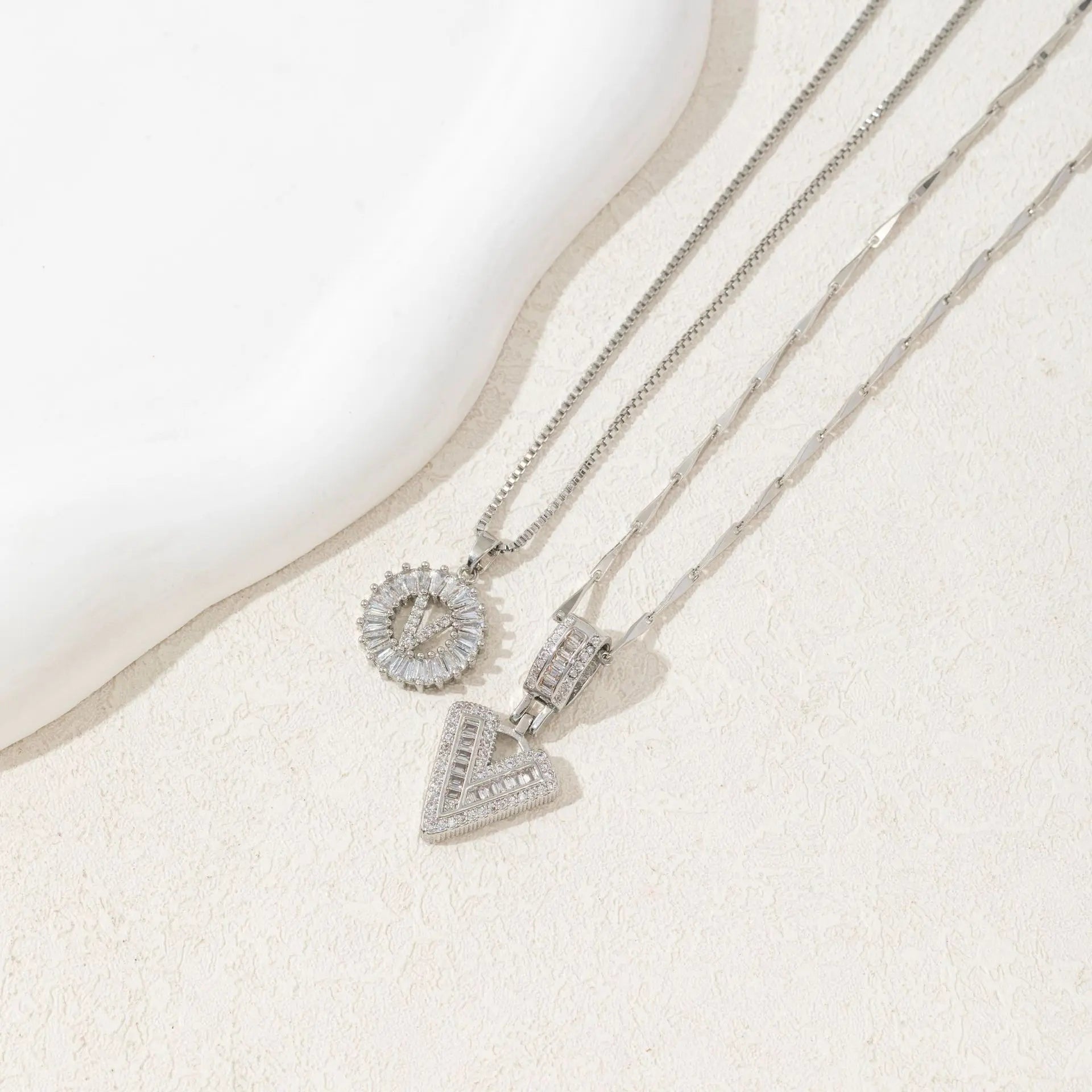 MINDEKA Jewelry 2 Pack Initial Letter Pendant Necklaces 14K Gold Plated Adjustable Chain 17-19'' for Women Valentine'S Day Anniversary Jewelry Set