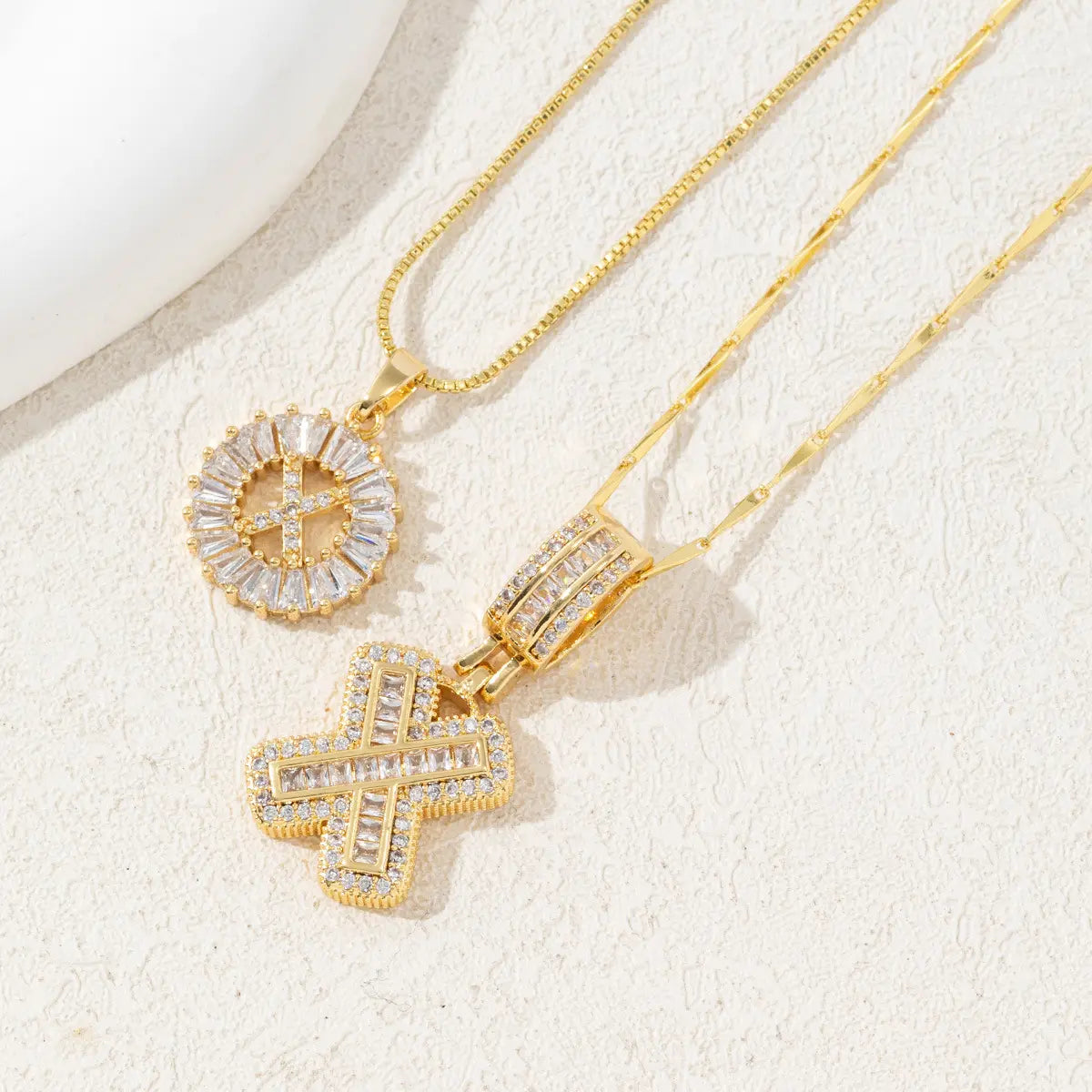 MINDEKA Jewelry 2 Pack Initial Letter Pendant Necklaces 14K Gold Plated Adjustable Chain 17-19'' for Women Valentine'S Day Anniversary Jewelry Set