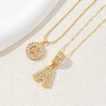 MINDEKA Jewelry 2 Pack Initial Letter Pendant Necklaces 14K Gold Plated Adjustable Chain 17-19'' for Women Valentine'S Day Anniversary Jewelry Set