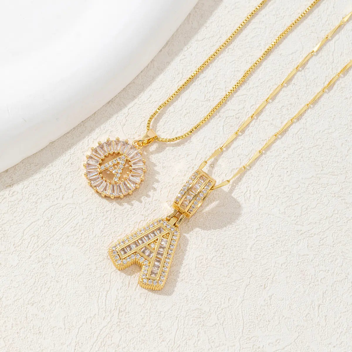 MINDEKA Jewelry 2 Pack Initial Letter Pendant Necklaces 14K Gold Plated Adjustable Chain 17-19'' for Women Valentine'S Day Anniversary Jewelry Set