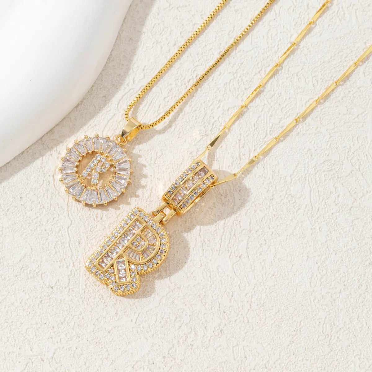 MINDEKA Jewelry 2 Pack Initial Letter Pendant Necklaces 14K Gold Plated Adjustable Chain 17-19'' for Women Valentine'S Day Anniversary Jewelry Set
