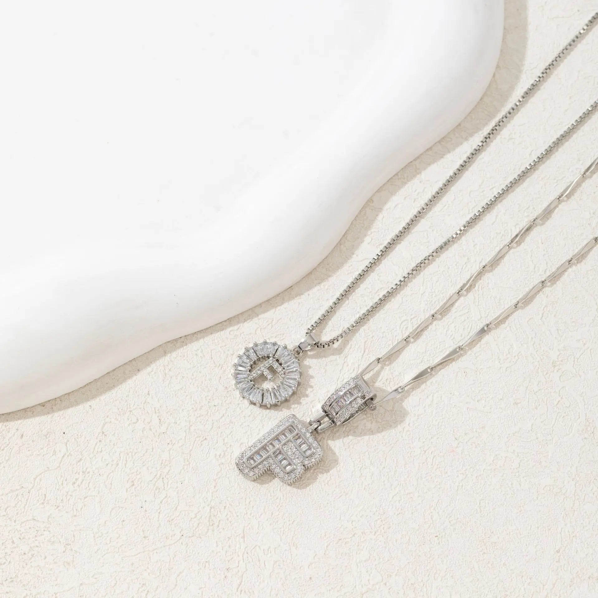 MINDEKA Jewelry 2 Pack Initial Letter Pendant Necklaces 14K Gold Plated Adjustable Chain 17-19'' for Women Valentine'S Day Anniversary Jewelry Set