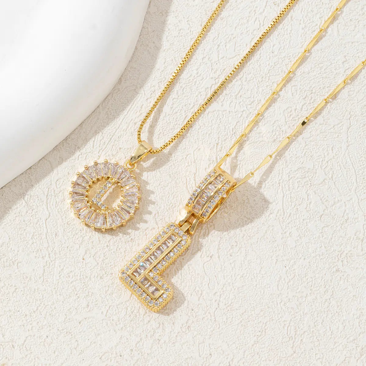 MINDEKA Jewelry 2 Pack Initial Letter Pendant Necklaces 14K Gold Plated Adjustable Chain 17-19'' for Women Valentine'S Day Anniversary Jewelry Set