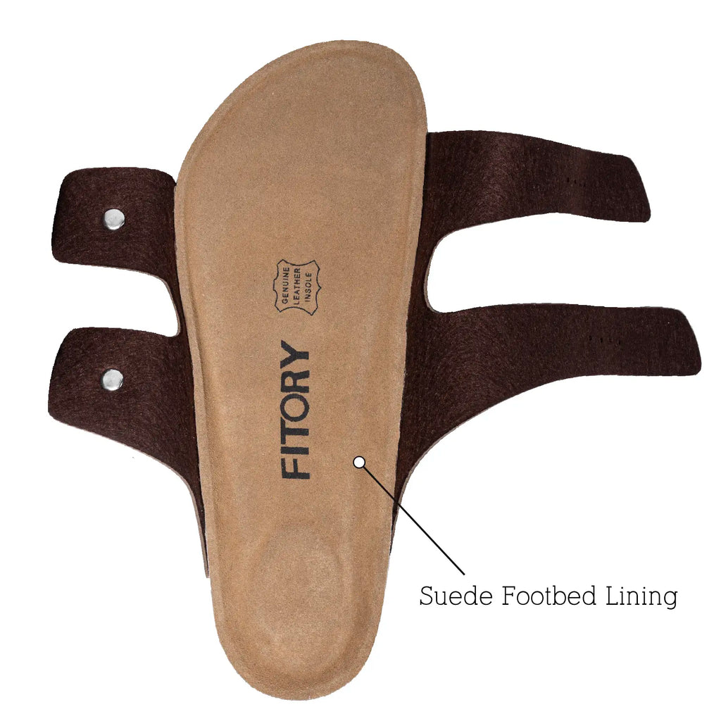 FITORY Balance I | Mens Sandals, Arch Support Slides with Adjustable Buckle Straps and Cork Footbed
