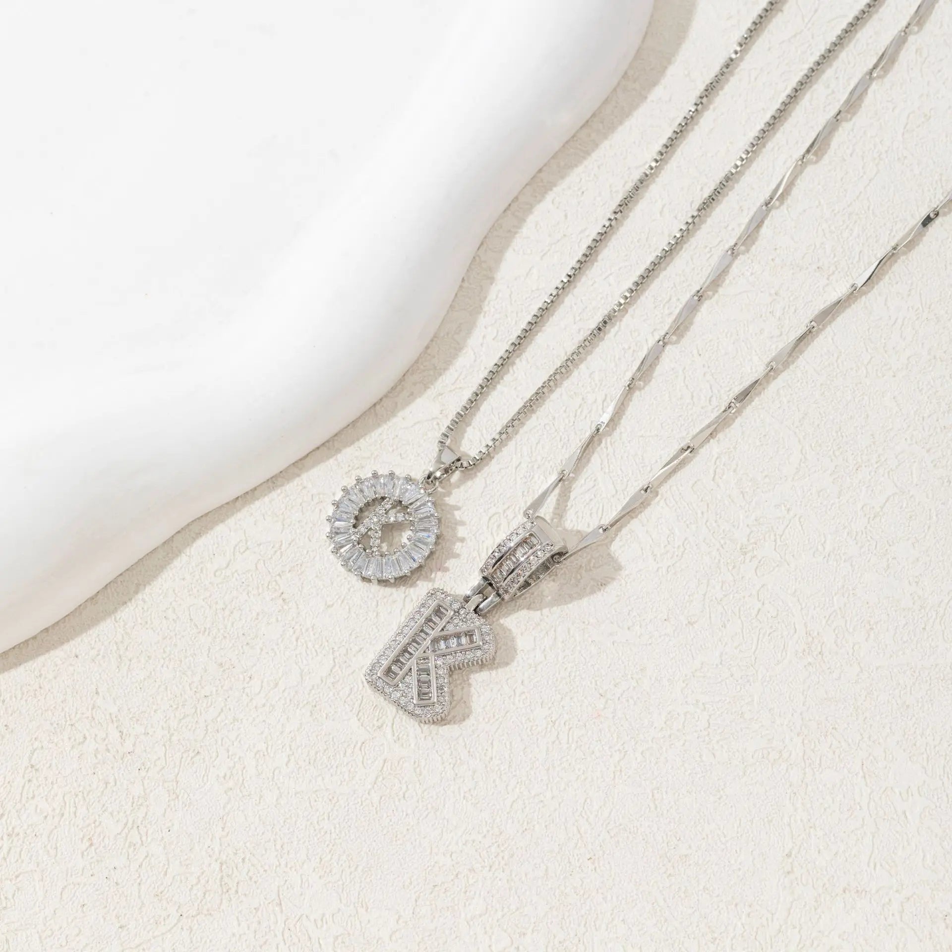 MINDEKA Jewelry 2 Pack Initial Letter Pendant Necklaces 14K Gold Plated Adjustable Chain 17-19'' for Women Valentine'S Day Anniversary Jewelry Set