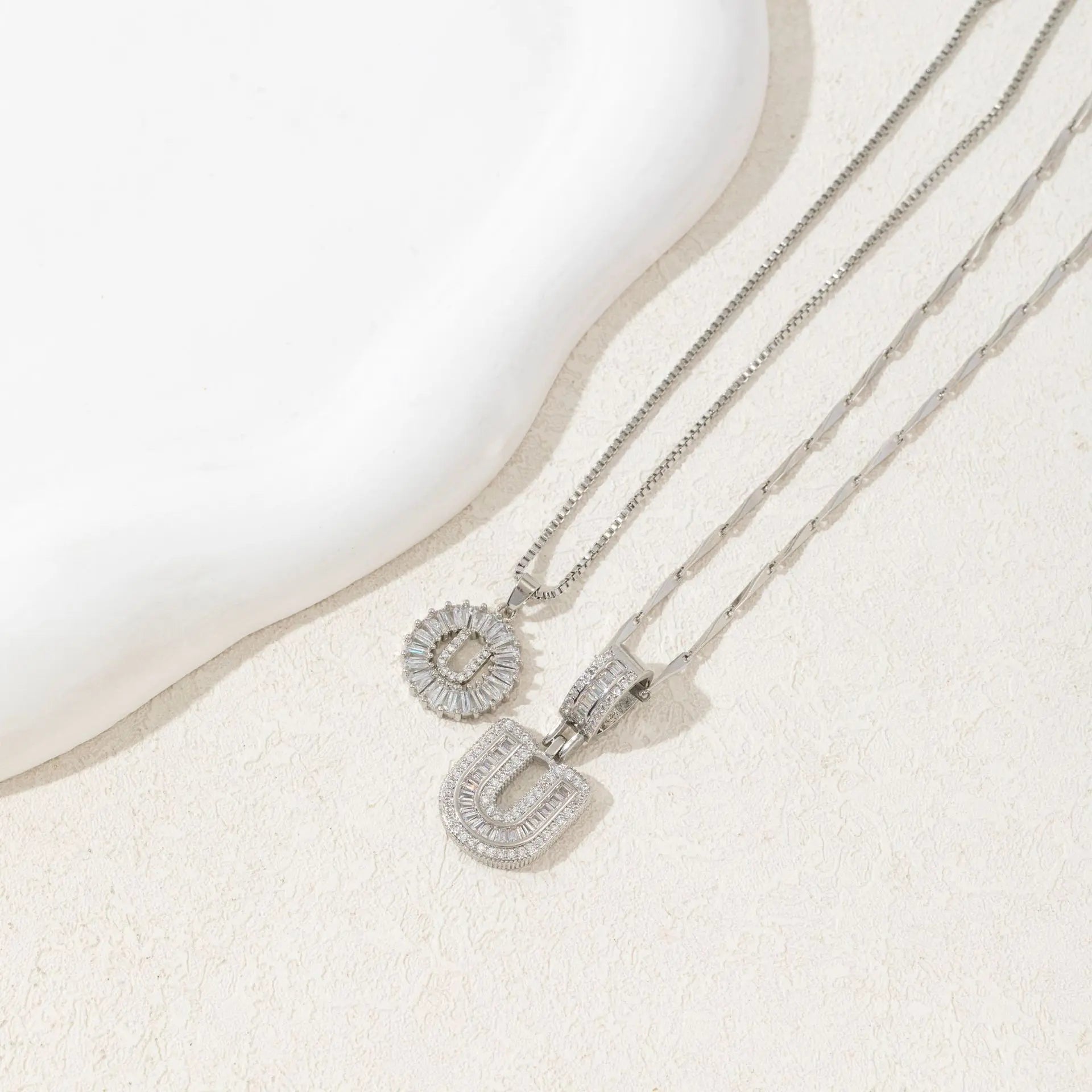 MINDEKA Jewelry 2 Pack Initial Letter Pendant Necklaces 14K Gold Plated Adjustable Chain 17-19'' for Women Valentine'S Day Anniversary Jewelry Set