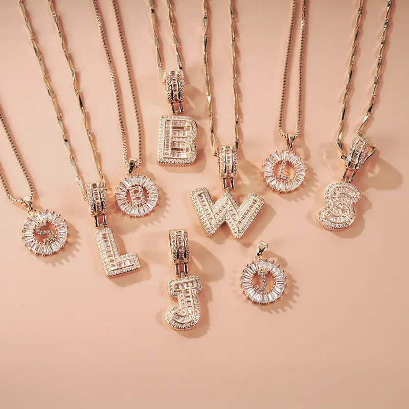 MINDEKA Jewelry 2 Pack Initial Letter Pendant Necklaces 14K Gold Plated Adjustable Chain 17-19'' for Women Valentine'S Day Anniversary Jewelry Set