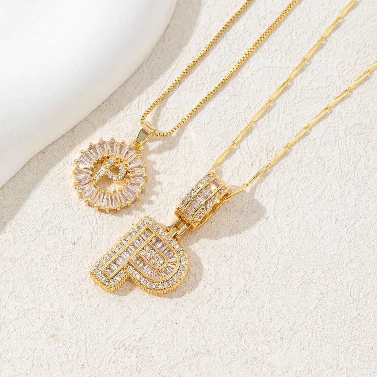 MINDEKA Jewelry 2 Pack Initial Letter Pendant Necklaces 14K Gold Plated Adjustable Chain 17-19'' for Women Valentine'S Day Anniversary Jewelry Set