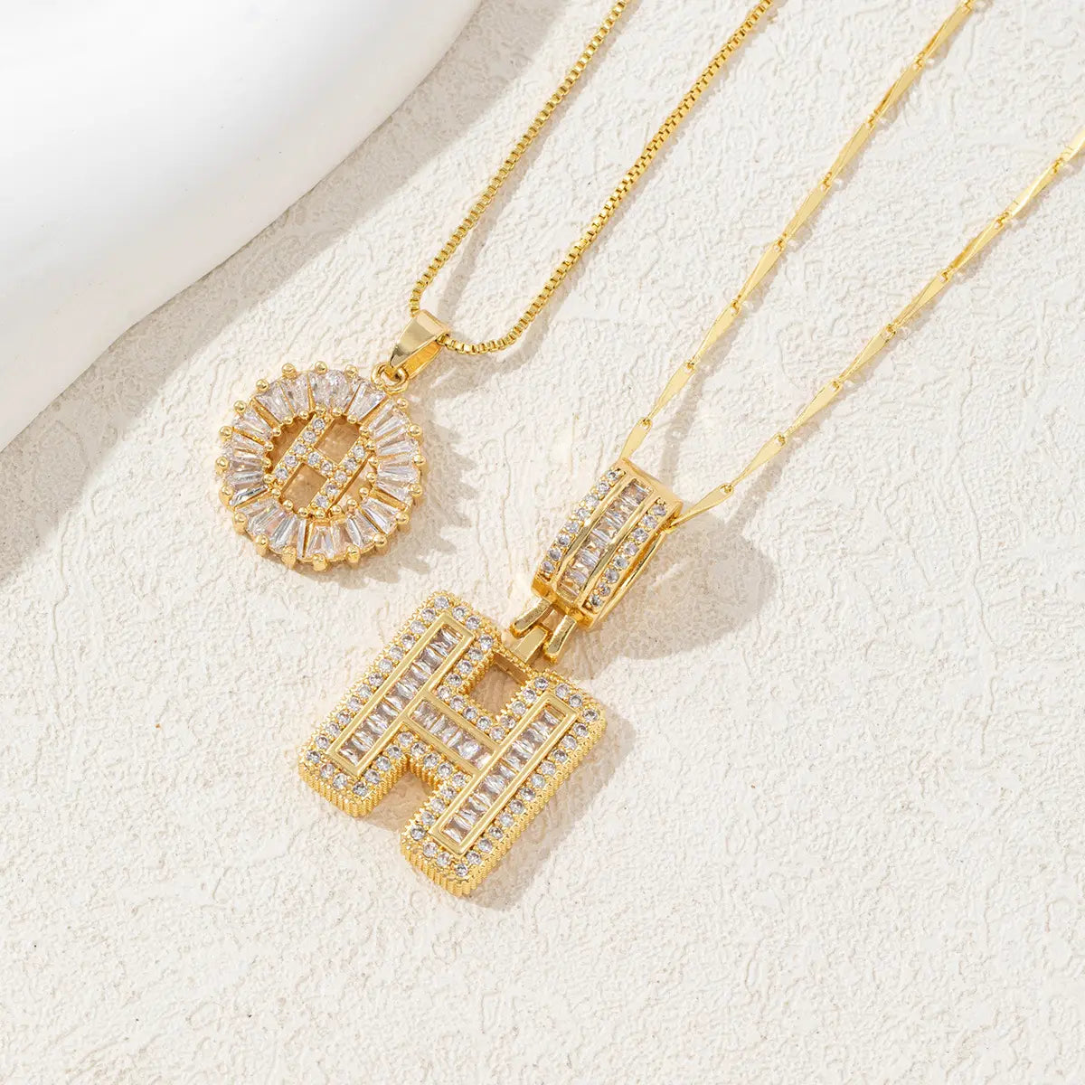 MINDEKA Jewelry 2 Pack Initial Letter Pendant Necklaces 14K Gold Plated Adjustable Chain 17-19'' for Women Valentine'S Day Anniversary Jewelry Set