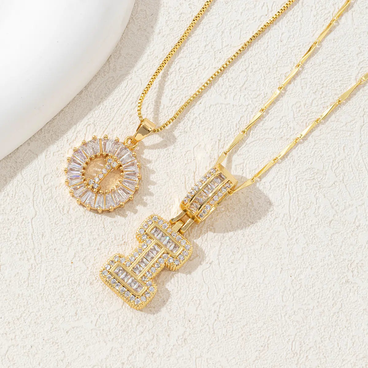 MINDEKA Jewelry 2 Pack Initial Letter Pendant Necklaces 14K Gold Plated Adjustable Chain 17-19'' for Women Valentine'S Day Anniversary Jewelry Set