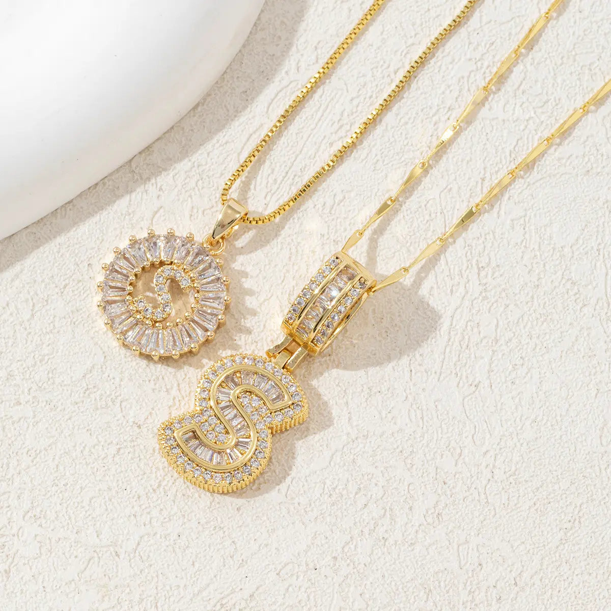 MINDEKA Jewelry 2 Pack Initial Letter Pendant Necklaces 14K Gold Plated Adjustable Chain 17-19'' for Women Valentine'S Day Anniversary Jewelry Set