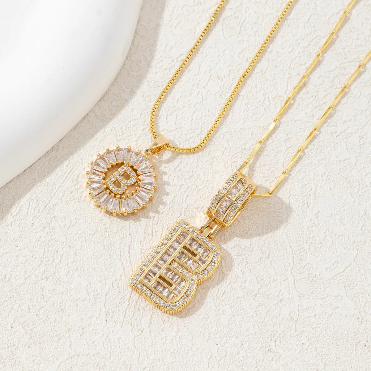 MINDEKA Jewelry 2 Pack Initial Letter Pendant Necklaces 14K Gold Plated Adjustable Chain 17-19'' for Women Valentine'S Day Anniversary Jewelry Set
