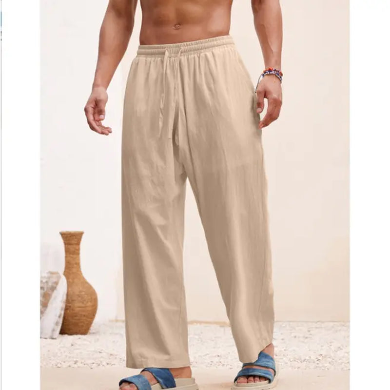 Beach Outfits Vacation Basic Woven Casual Surfing Seaside Beach Fit Linen Pants Beachwear