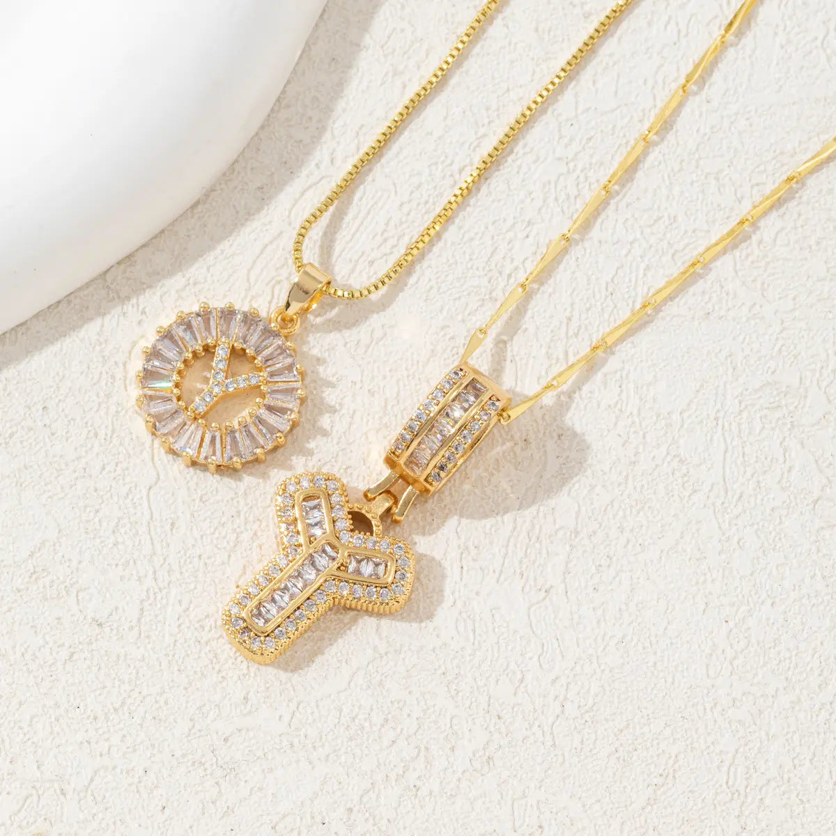 MINDEKA Jewelry 2 Pack Initial Letter Pendant Necklaces 14K Gold Plated Adjustable Chain 17-19'' for Women Valentine'S Day Anniversary Jewelry Set