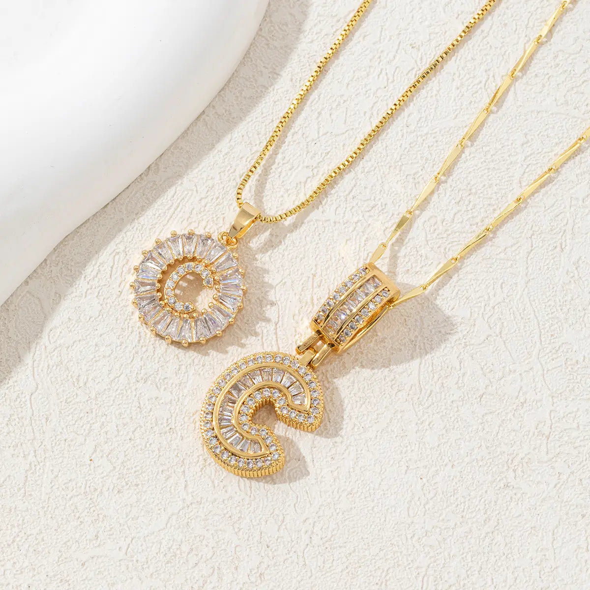 MINDEKA Jewelry 2 Pack Initial Letter Pendant Necklaces 14K Gold Plated Adjustable Chain 17-19'' for Women Valentine'S Day Anniversary Jewelry Set