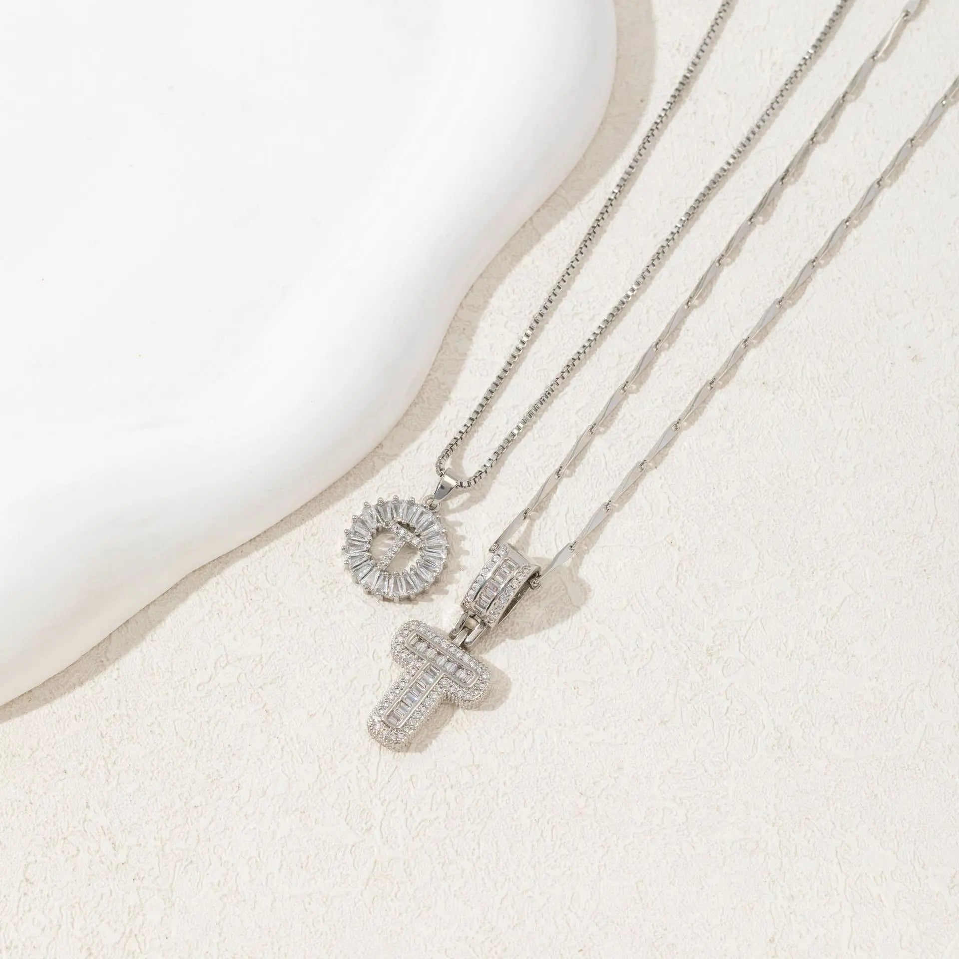 MINDEKA Jewelry 2 Pack Initial Letter Pendant Necklaces 14K Gold Plated Adjustable Chain 17-19'' for Women Valentine'S Day Anniversary Jewelry Set