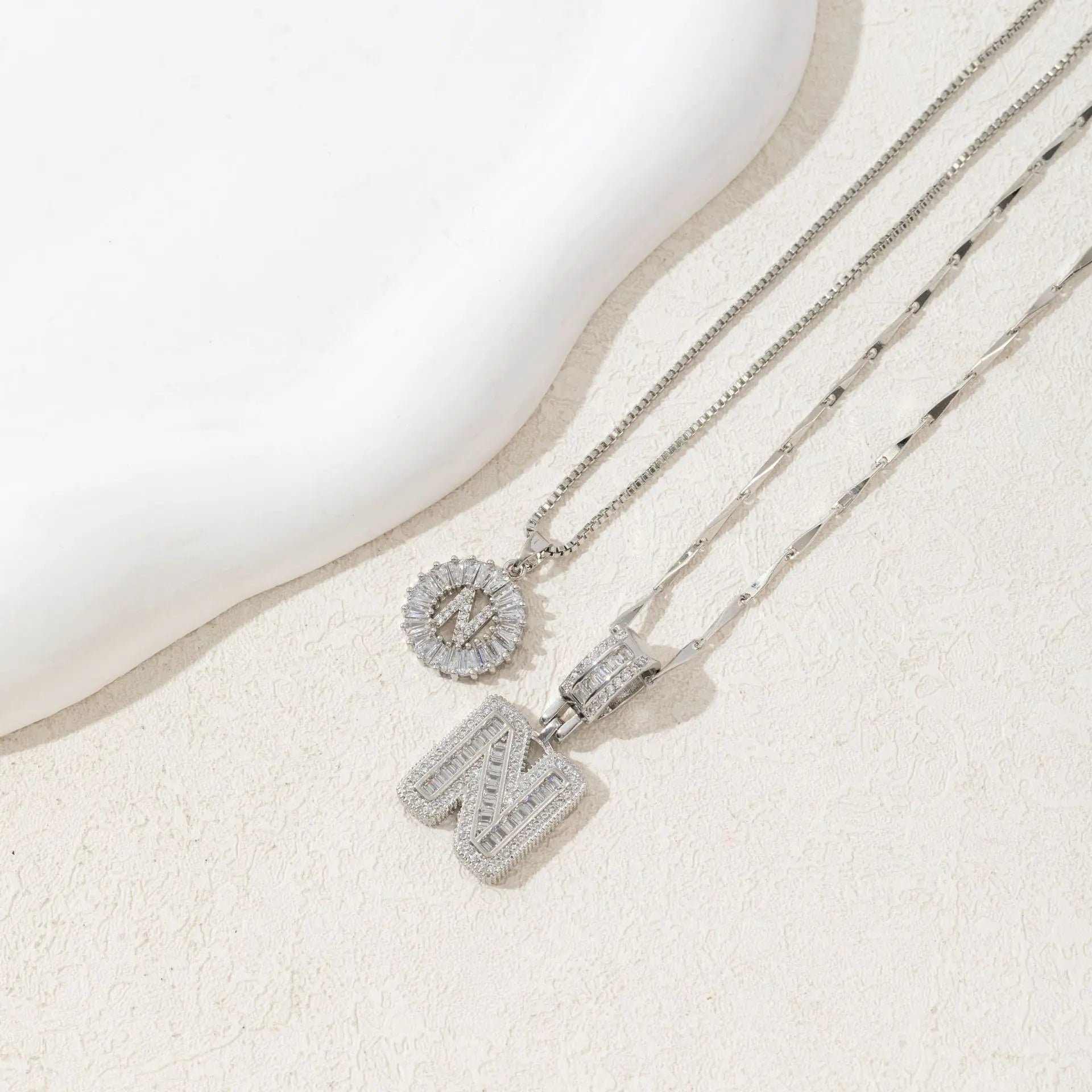 MINDEKA Jewelry 2 Pack Initial Letter Pendant Necklaces 14K Gold Plated Adjustable Chain 17-19'' for Women Valentine'S Day Anniversary Jewelry Set