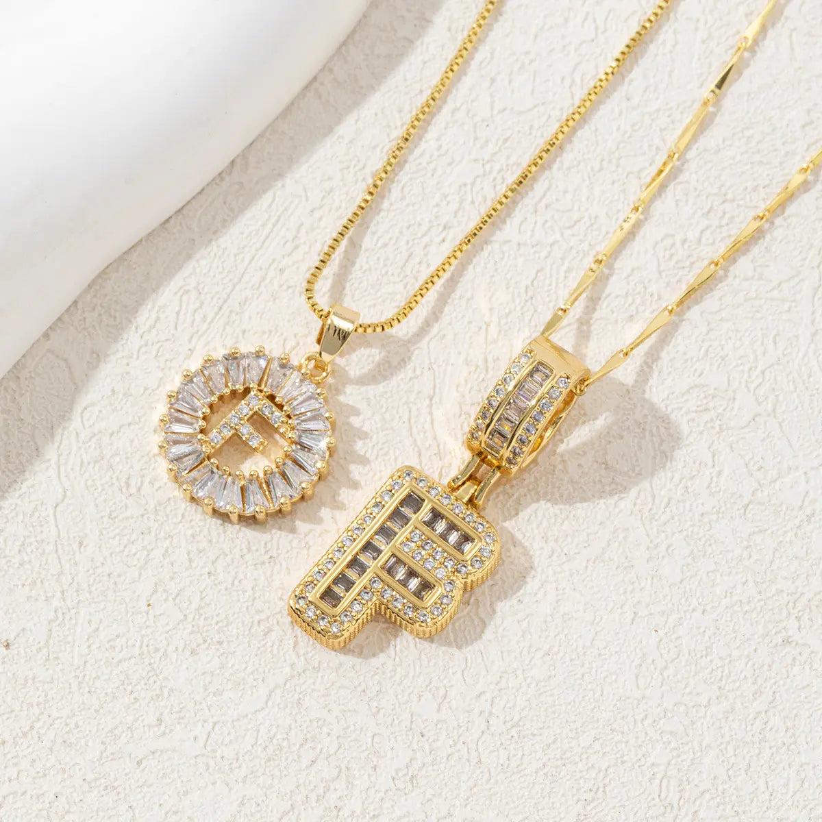 MINDEKA Jewelry 2 Pack Initial Letter Pendant Necklaces 14K Gold Plated Adjustable Chain 17-19'' for Women Valentine'S Day Anniversary Jewelry Set