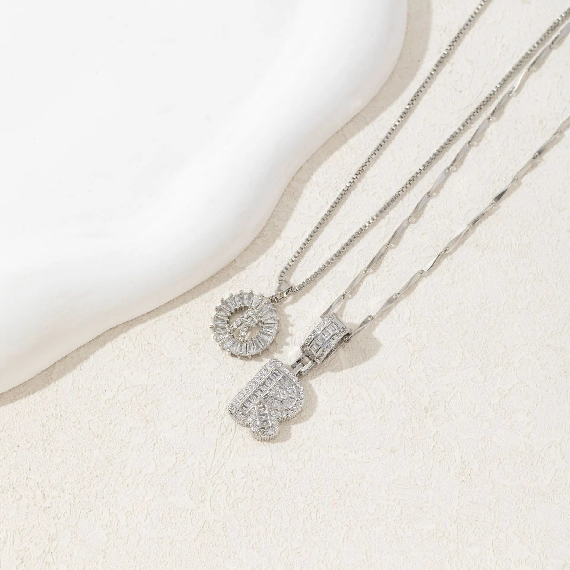 MINDEKA Jewelry 2 Pack Initial Letter Pendant Necklaces 14K Gold Plated Adjustable Chain 17-19'' for Women Valentine'S Day Anniversary Jewelry Set