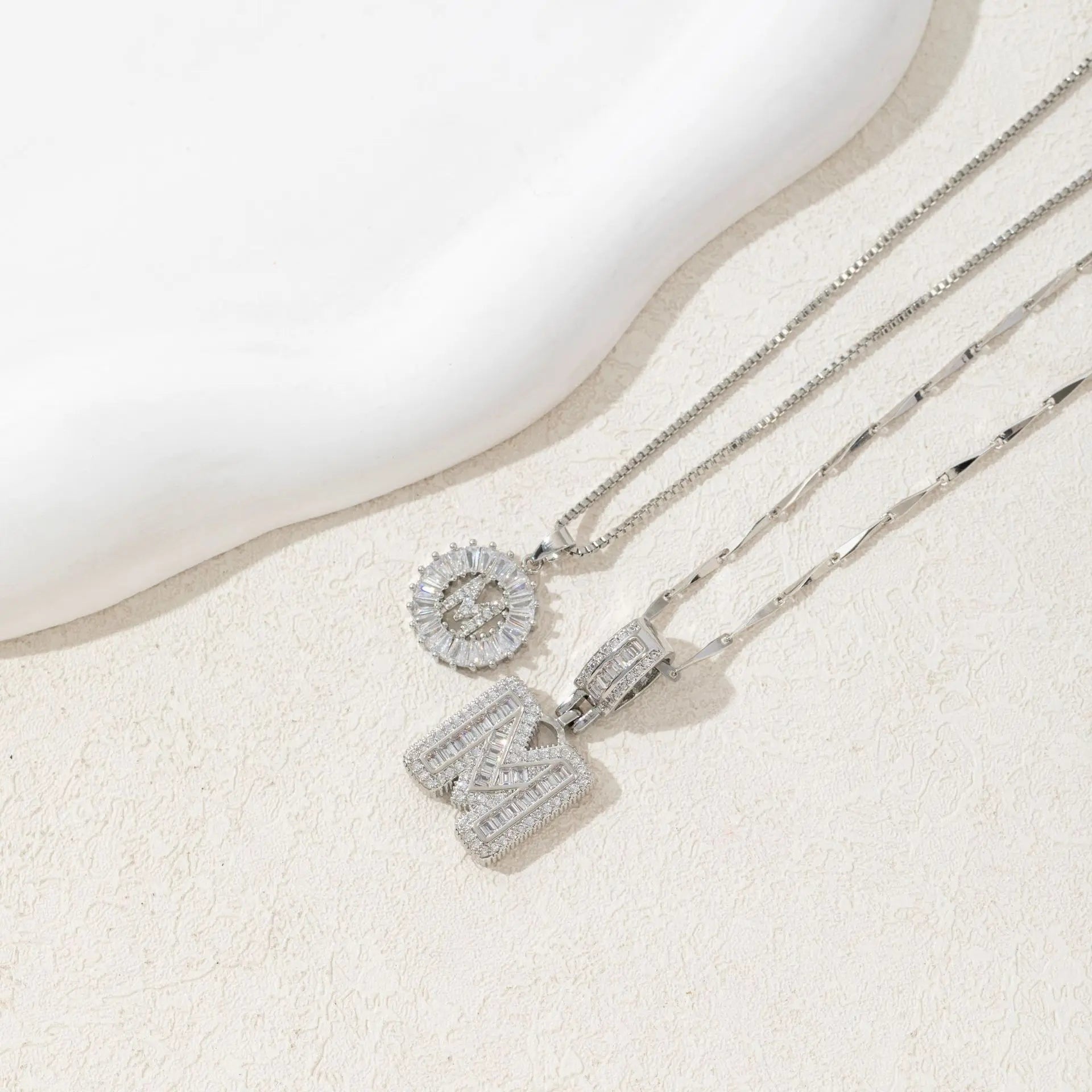 MINDEKA Jewelry 2 Pack Initial Letter Pendant Necklaces 14K Gold Plated Adjustable Chain 17-19'' for Women Valentine'S Day Anniversary Jewelry Set