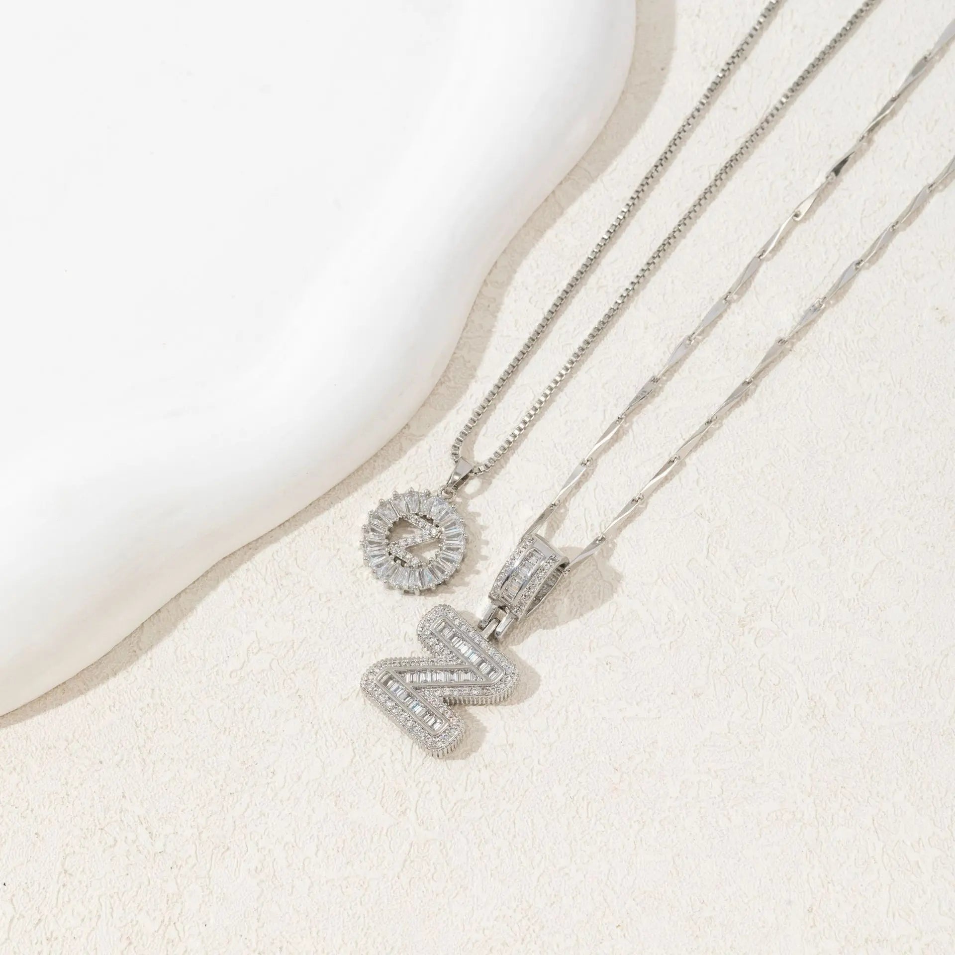 MINDEKA Jewelry 2 Pack Initial Letter Pendant Necklaces 14K Gold Plated Adjustable Chain 17-19'' for Women Valentine'S Day Anniversary Jewelry Set